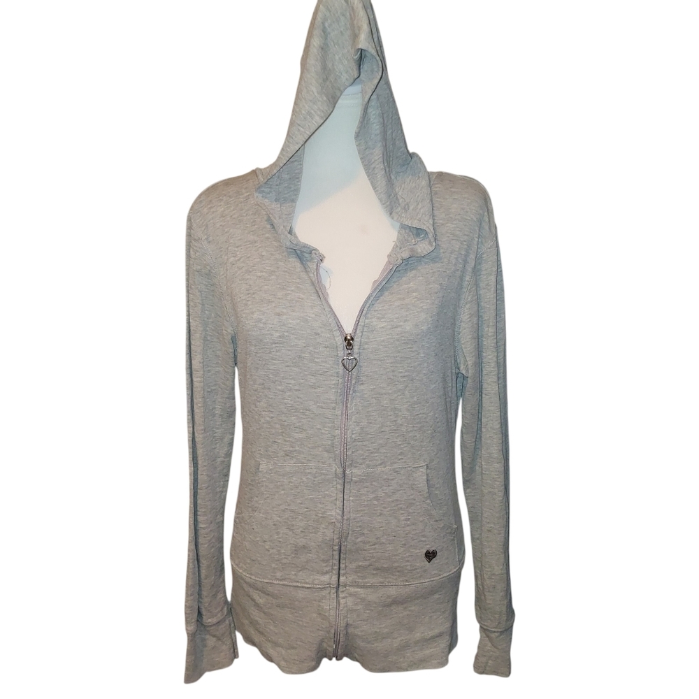 Red Paint Zip Hoodie Gray sz S